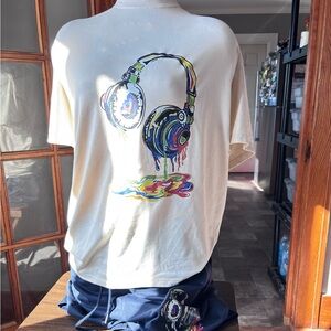 Jack and Jones Cream Graphic Headphones Tee